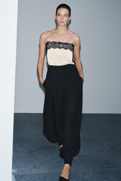 Satin Effect Lace Dress