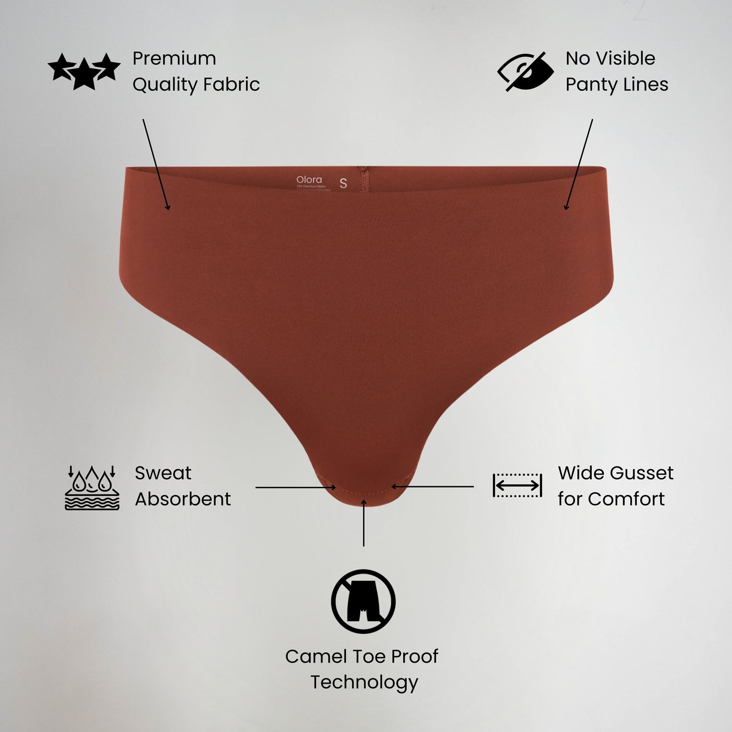 Evina™ Invisible Camel Toe Thong High Rise