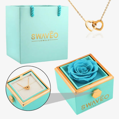 Eternal Rose Box with Engraved Necklace
