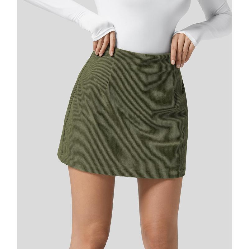 High Waisted Corduroy Casual Skirt
