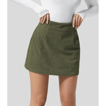 High Waisted Corduroy Casual Skirt