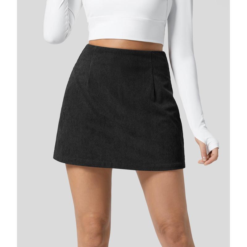 High Waisted Corduroy Casual Skirt