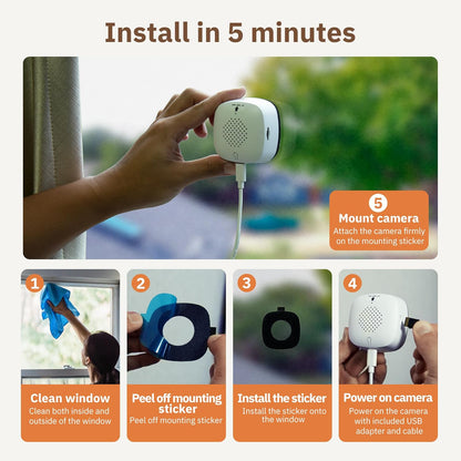 3MP 2K Window Camera, 2.4GHz & 5GHz WiFi Indoor Cameras