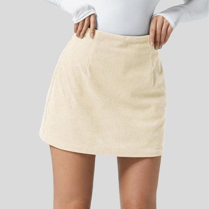 High Waisted Corduroy Casual Skirt