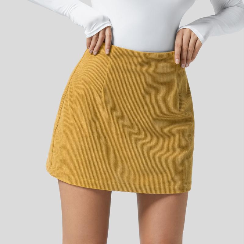 High Waisted Corduroy Casual Skirt