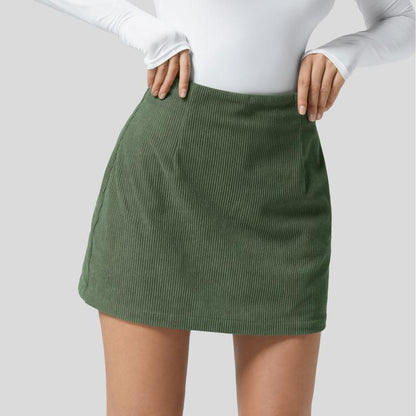 High Waisted Corduroy Casual Skirt