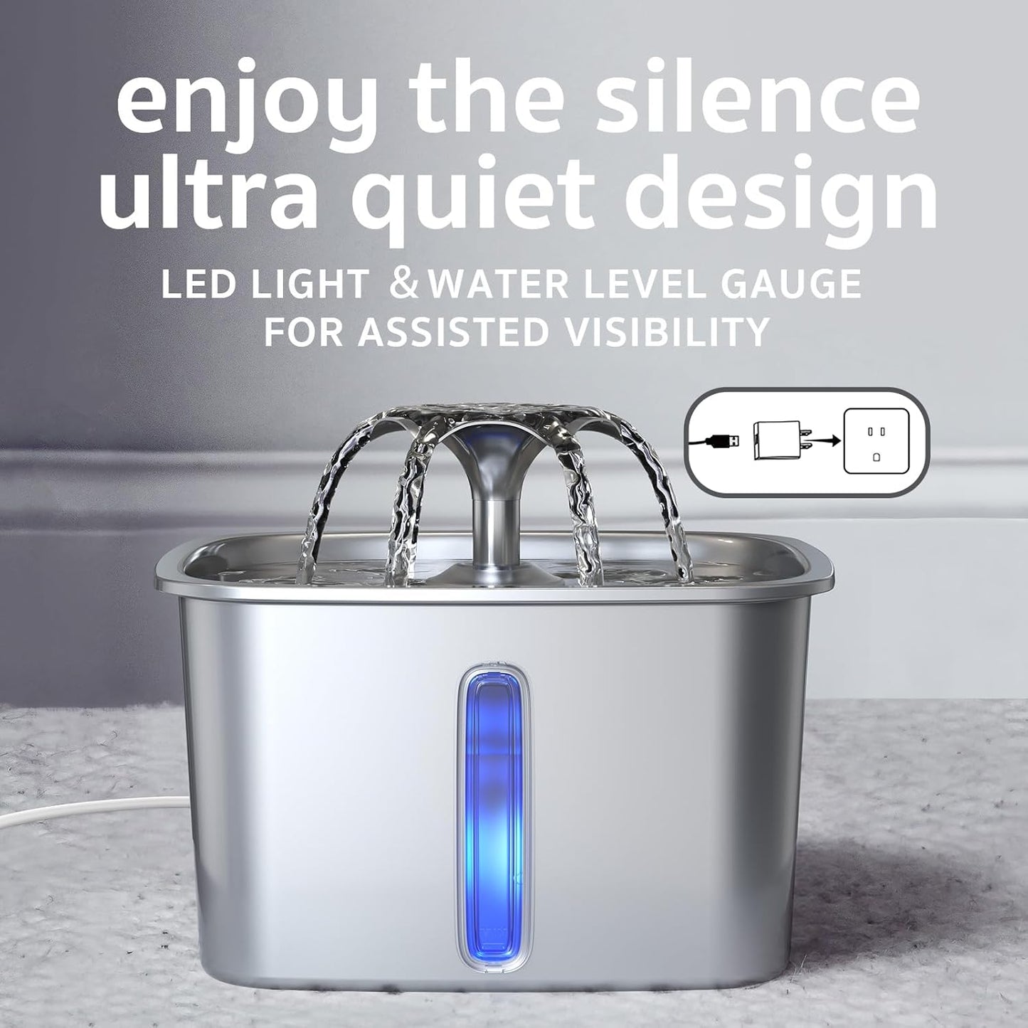 Evina™ Stainless Steel Cat Water Fountain