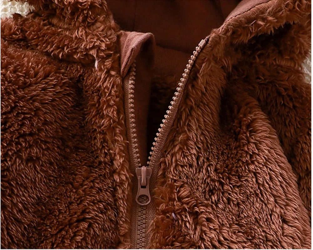 MeloBabe Fluffy Hooded Romper with Ears