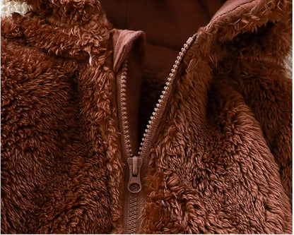 MeloBabe Fluffy Hooded Romper with Ears