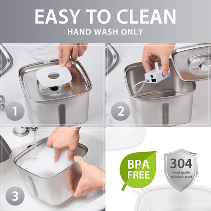 Evina™ Stainless Steel Cat Water Fountain