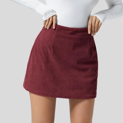 High Waisted Corduroy Casual Skirt