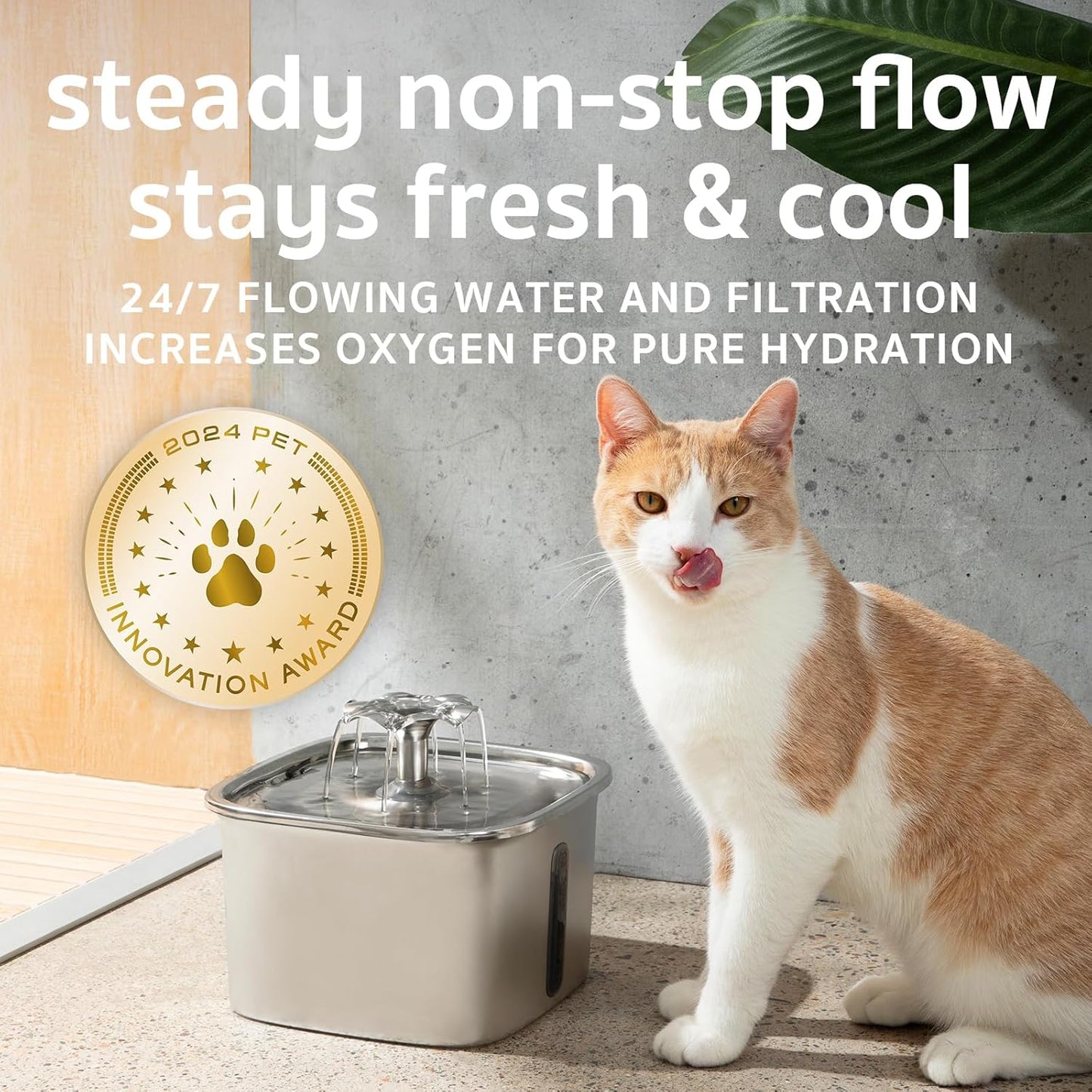 Evina™ Stainless Steel Cat Water Fountain