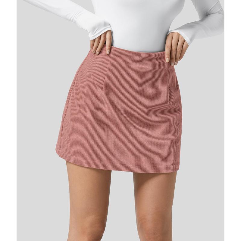 High Waisted Corduroy Casual Skirt
