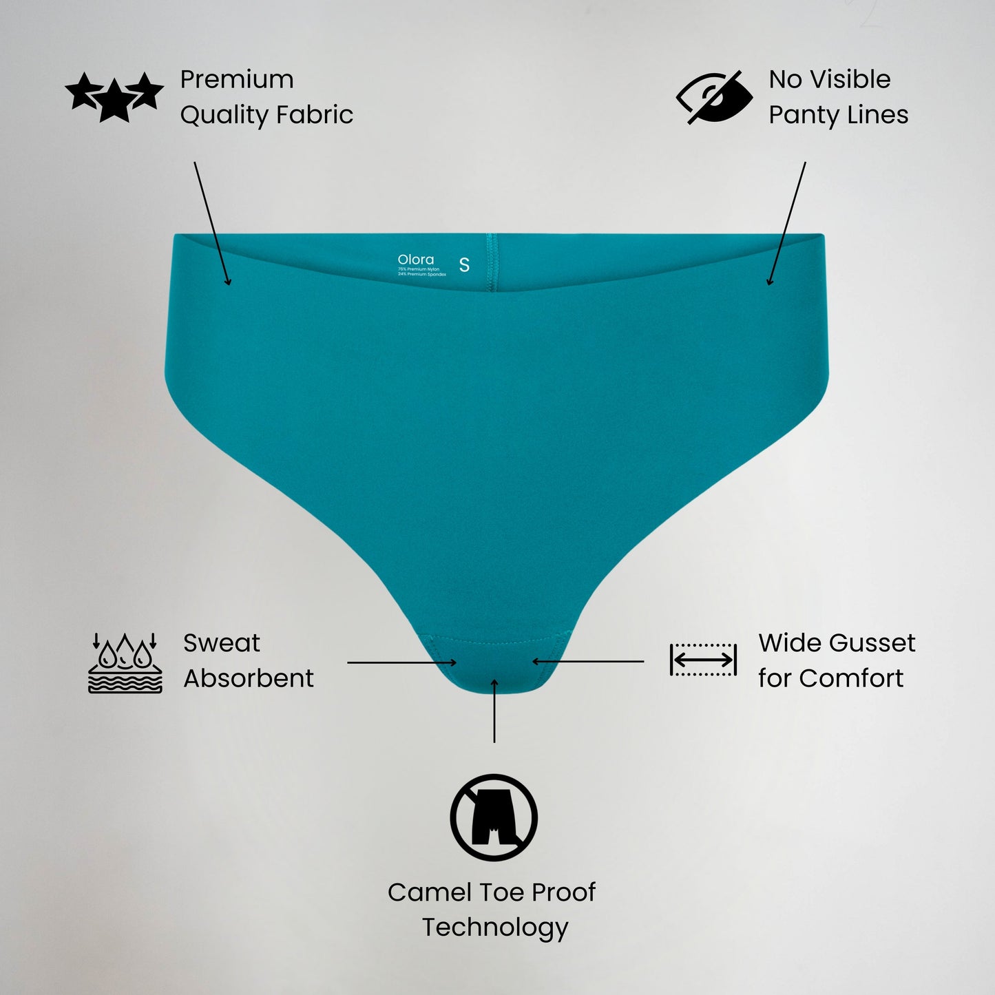 Evina™ Invisible Camel Toe Thong High Rise