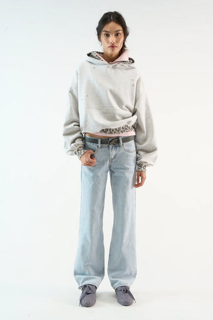 Unisex Leo Grey Melange Hoodie