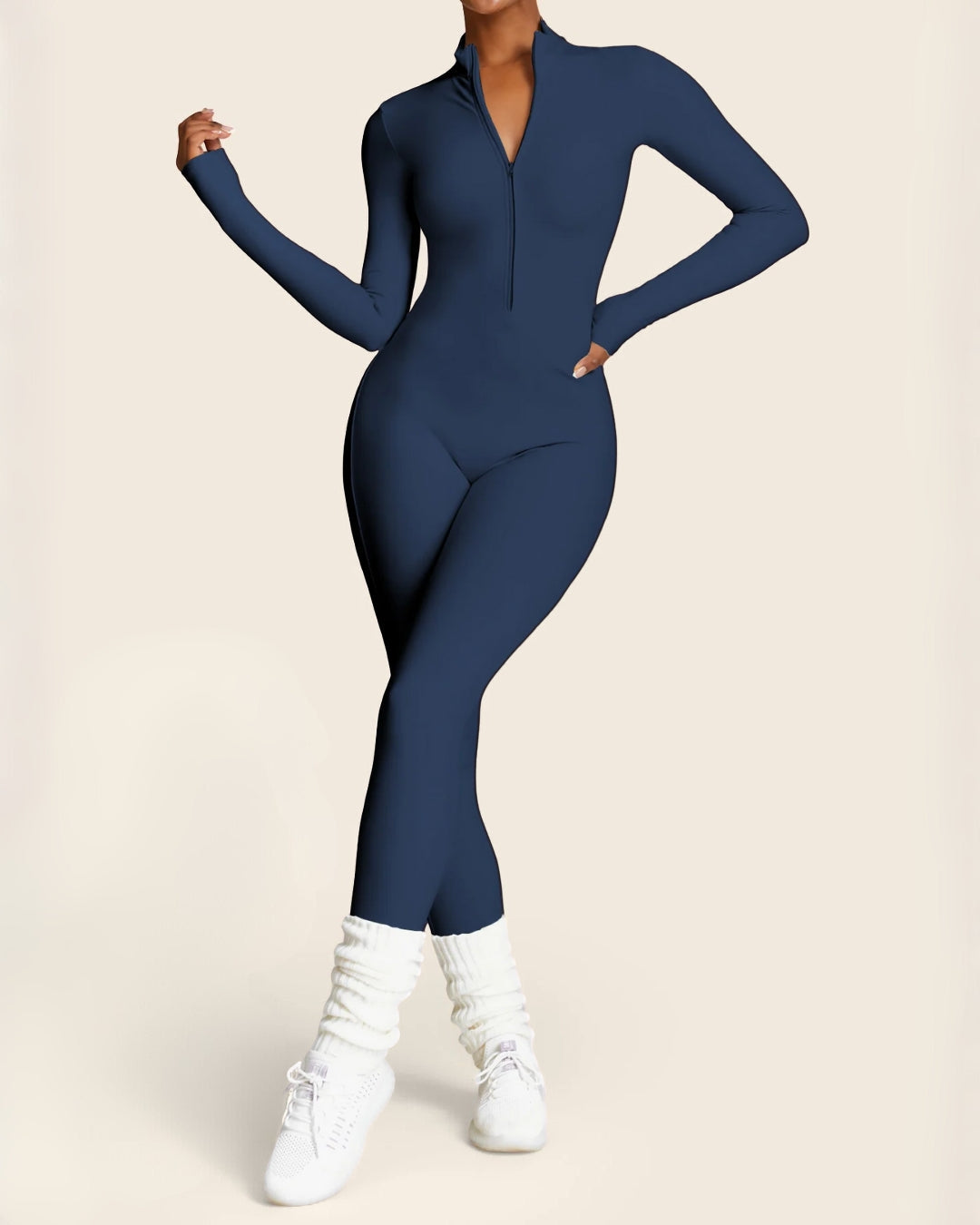 Fleece-Lined Zip-Up Jumpsuit