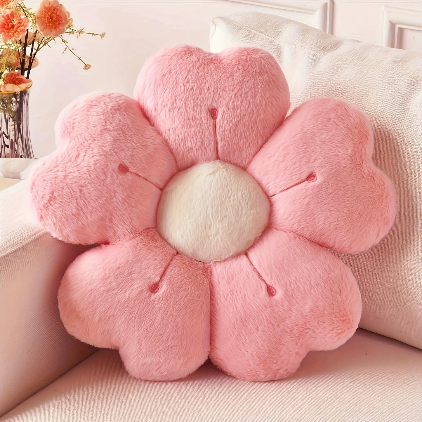 Soft Plush Daisy Flower Throw Pillow