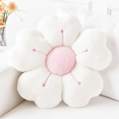 Soft Plush Daisy Flower Throw Pillow