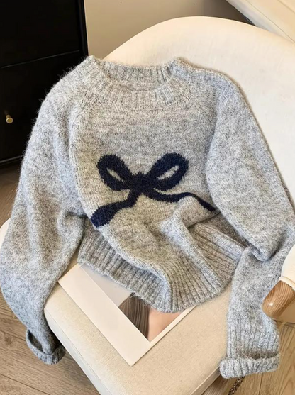 Elegant Bow Knit Sweater