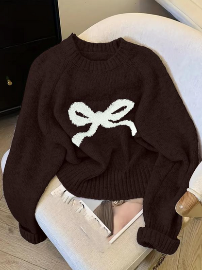 Elegant Bow Knit Sweater