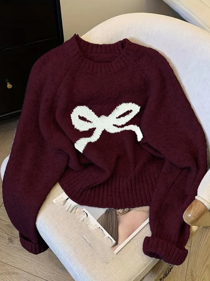 Elegant Bow Knit Sweater