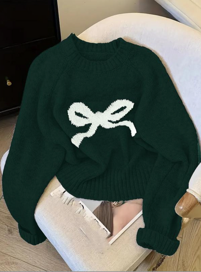 Elegant Bow Knit Sweater