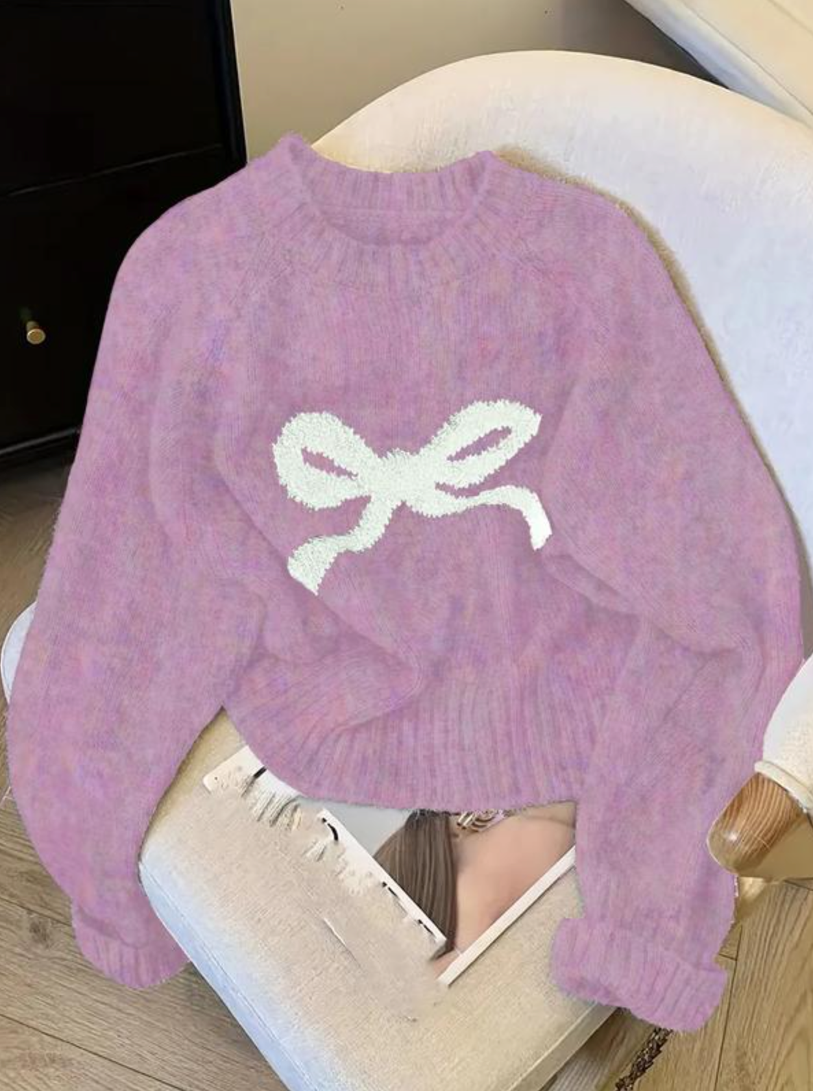 Elegant Bow Knit Sweater