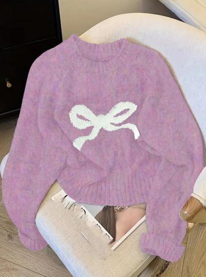 Elegant Bow Knit Sweater