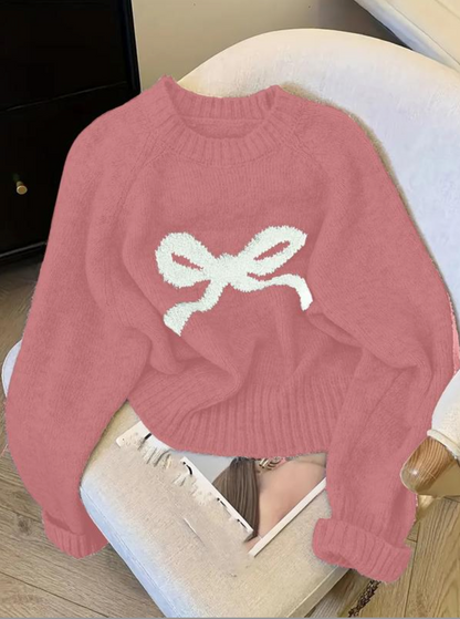 Elegant Bow Knit Sweater