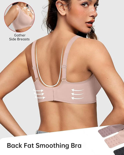 Jelly Seamless Deep V Wireless Push Up Bra