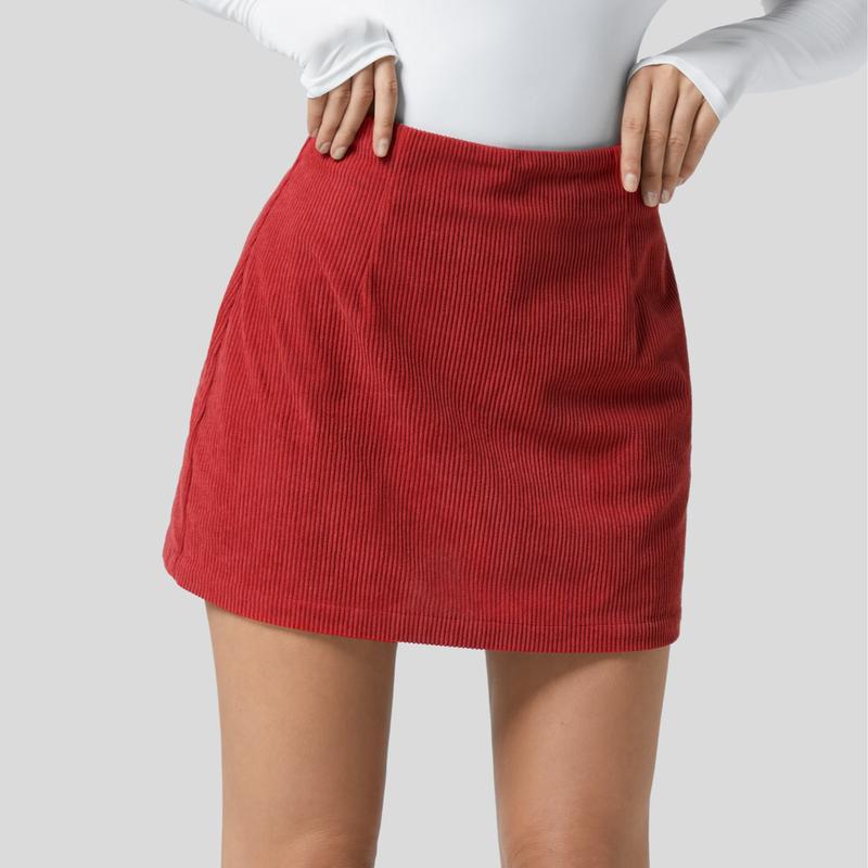 High Waisted Corduroy Casual Skirt