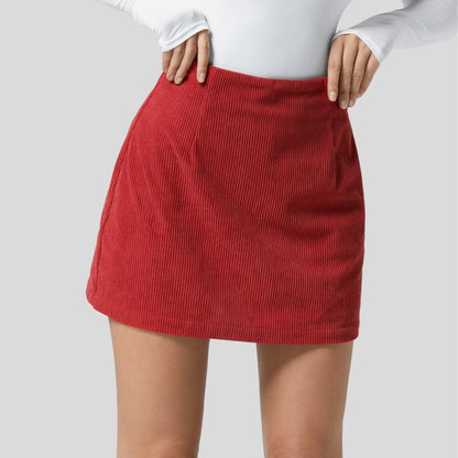 High Waisted Corduroy Casual Skirt