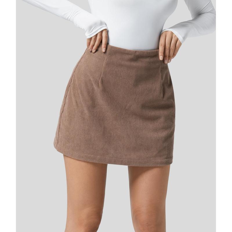 High Waisted Corduroy Casual Skirt