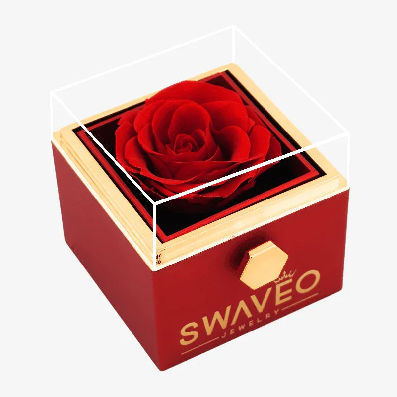 Eternal Rose Box with Engraved Necklace